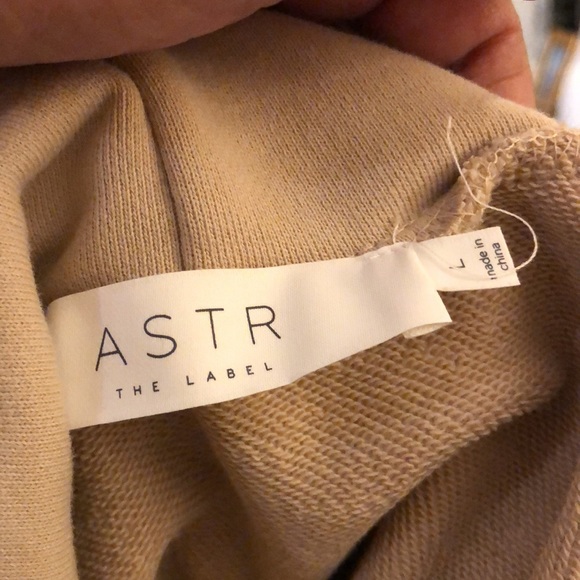 NWT ASTR the label one cold shoulder tan color hoodie. - Picture 6 of 6